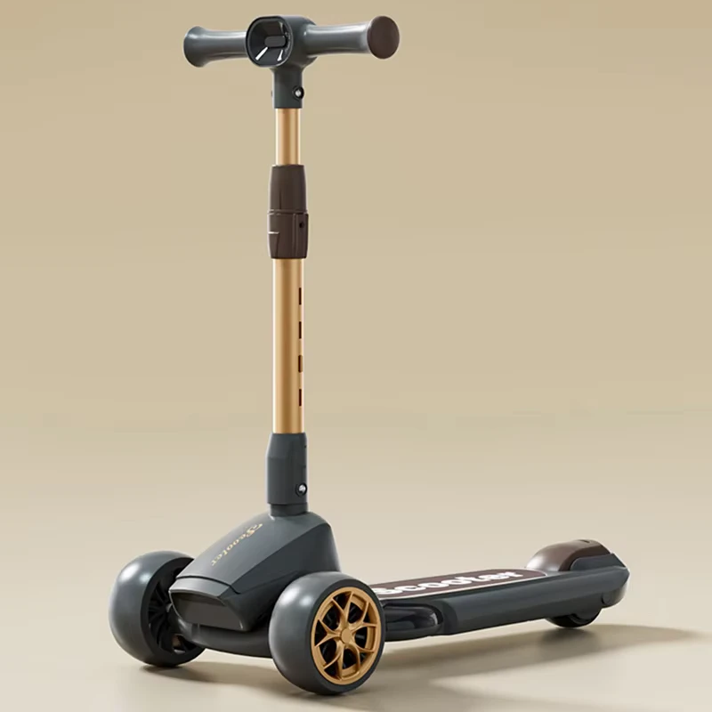 Sport Training Flash Scooter Light up LED PU Scooter Kids 3 Wheels Extra Wide Deck Folding Kids' Scooters for Children Girl Boy