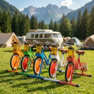 Stationary Balance Bike for Events Parties School Activities No Electricity Required Aluminum Alloy Rim Steel Frame Plastic
