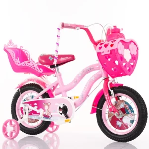 Steel Children’s Bicycle Lightweight Kid Bicycle 12″ 14″ 16″ Training Wheels 3 9 Years Old Princess Bike Kids Bike