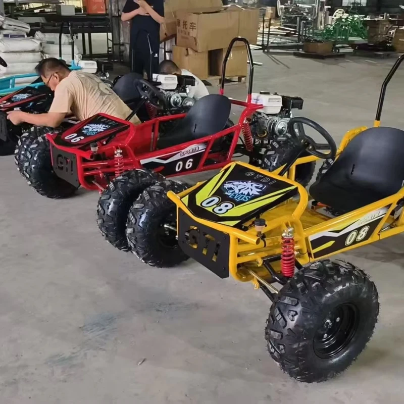 Steering Wheel 212cc 4 Stroke Gas Powered Off Road Go Kart for Adults and Children 70km/H Long Range Mountain Kart
