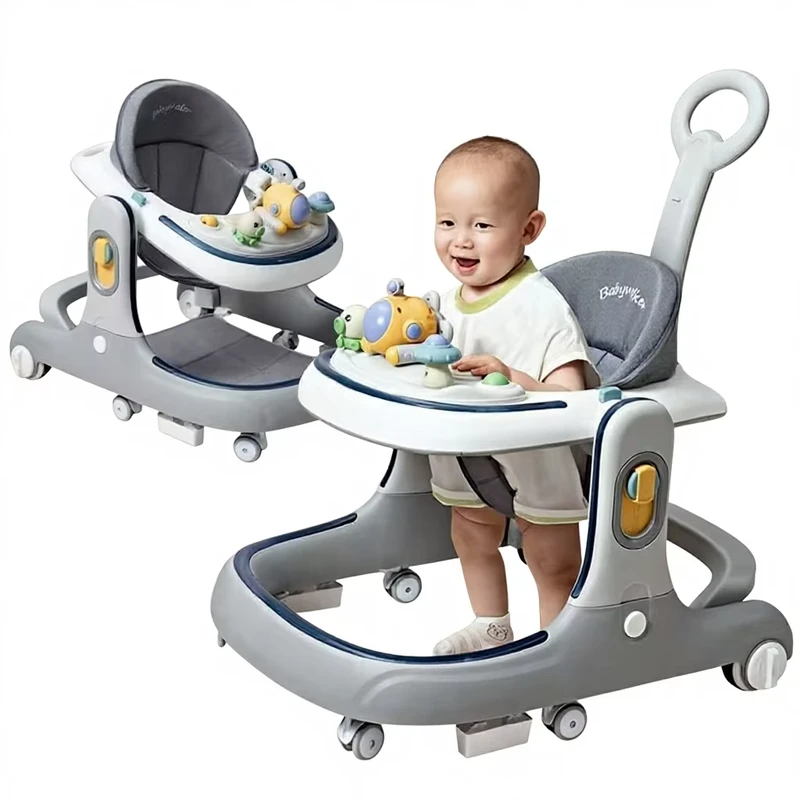 Step-by-Step Baby Walker Anti O Leg Anti Rollover Hand Push Foldable Plastic 10KG Load Capacity