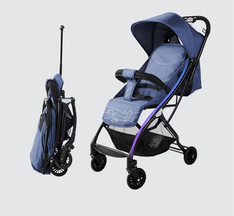 Stroller Baby 4 in 1 S1 Can Sit and Lie Down Portable High Landscape Pull Bar Folding Baby Stroller