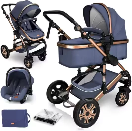 Stroller Deluxe Folding 3 in 1 Baby Multi Functional Newborn Toddler Baby Sleep Stroller Modern Lightweight Stroller
