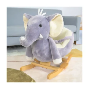 Stuffed Animal Ride on Toy Soft Plush Elephant Rocking Horse Chair for Kids