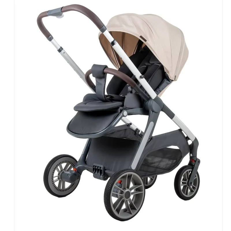 Stylish 3 in 1 Baby Stroller Convenient Portable Carriage Black and Customized for Outdoor Trip