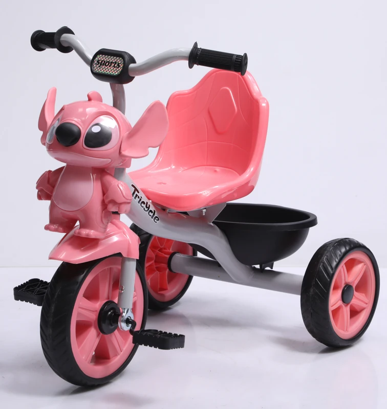 Stylish Kids' Tricycle Steel Frame with Lights and Music Suitable for 3 10 Kids