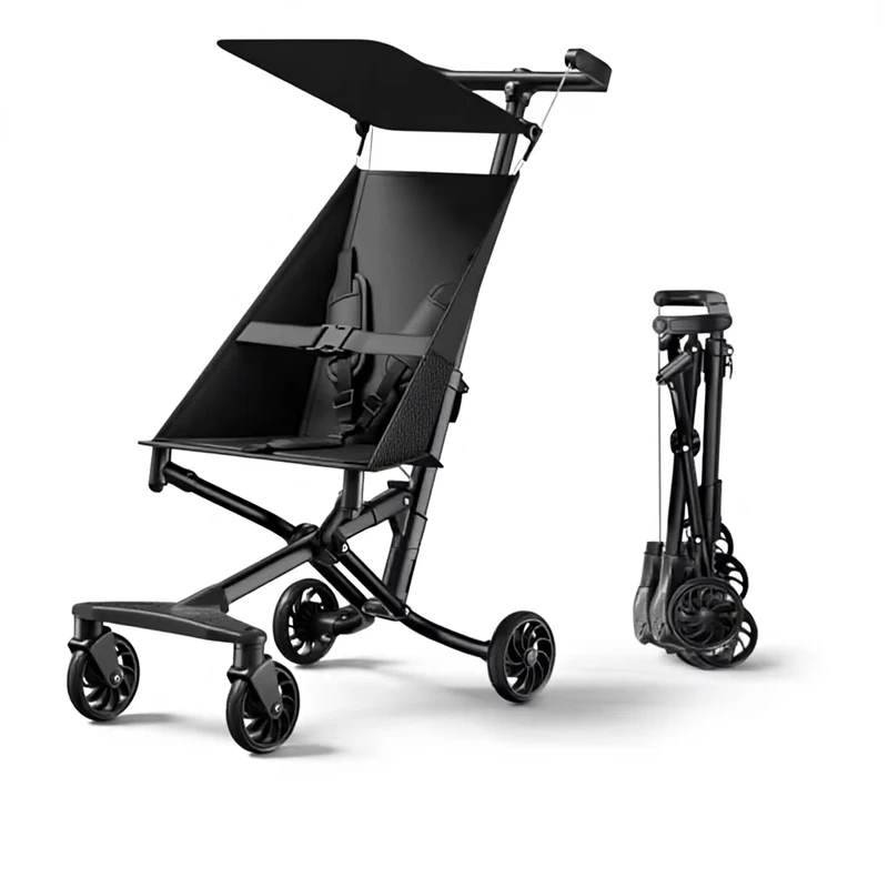 Super Light Compact Foldable Baby Buggy with Stylish Rear Wheel for Outings