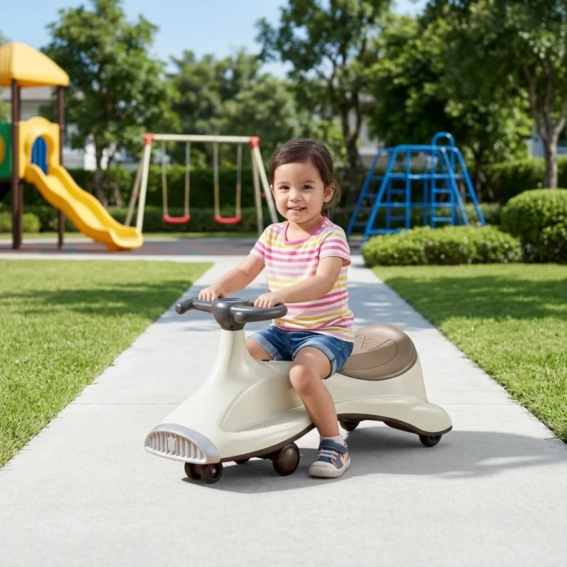 Swing Car for Children 25 36 Months Plastic Four Wheel Silent Anti Rollover Twist Car With Music and Light