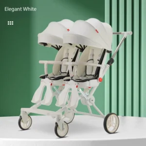 The Twin Baby Stroller Is Lightweight Foldable and Features a Reclining and Rotating Seat
