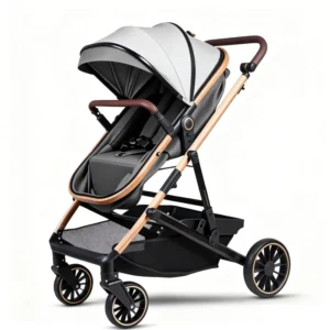 Three in One Lightweight Double Stroller Newborn 0 3 Years Folding Travel System Stainless Steel Frame Cotton Linen Wellpal Baby