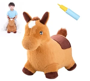 Toddler Girl Boy Inflatable Animal Hopper Toy Ride on Jumping Animal with Plush Cover