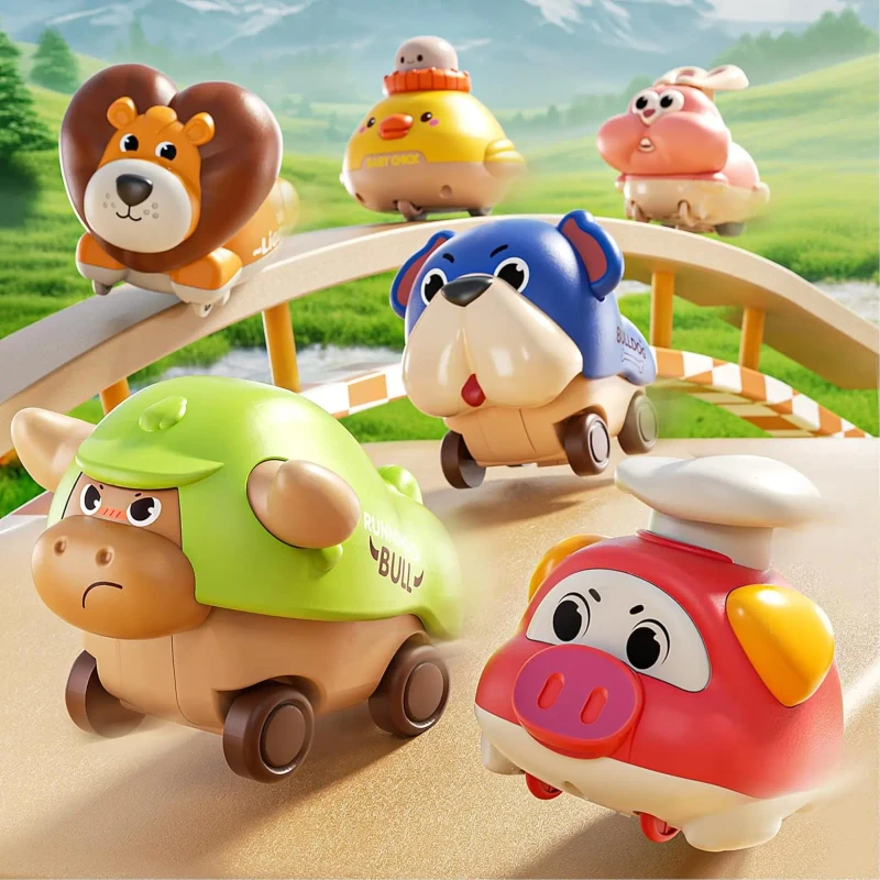 Toddler Ride on Car Push Walker Toy Animal Vehicle Walker First Birthday Gift for Baby Boys Girls