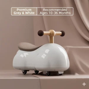 Toddler Wiggle Car Ride on Toy with Storage Seat and 360 Degree Wheels