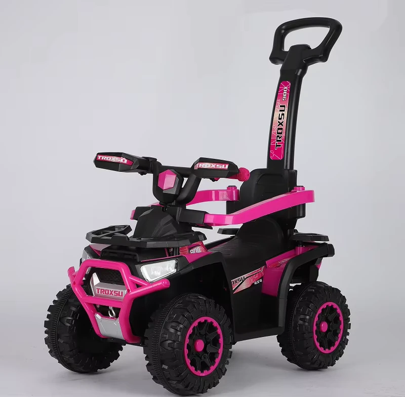 Toys Electric Vehicles Children Ride on Toys Car With Push Rod and Safety Guard Cars for Kids to Drive