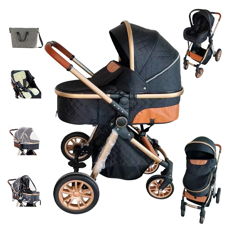 Travel Baby Car Seat Stroller Kinderwagen High Landscape Baby Stroller 3 in 1