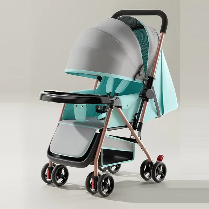 Two Way Linen Compact Foldable Stainless Steel Frame Stroller 0 3 Years 20KG Load Capacity Sits Lies Big Rear Wheel Tongxien XHX
