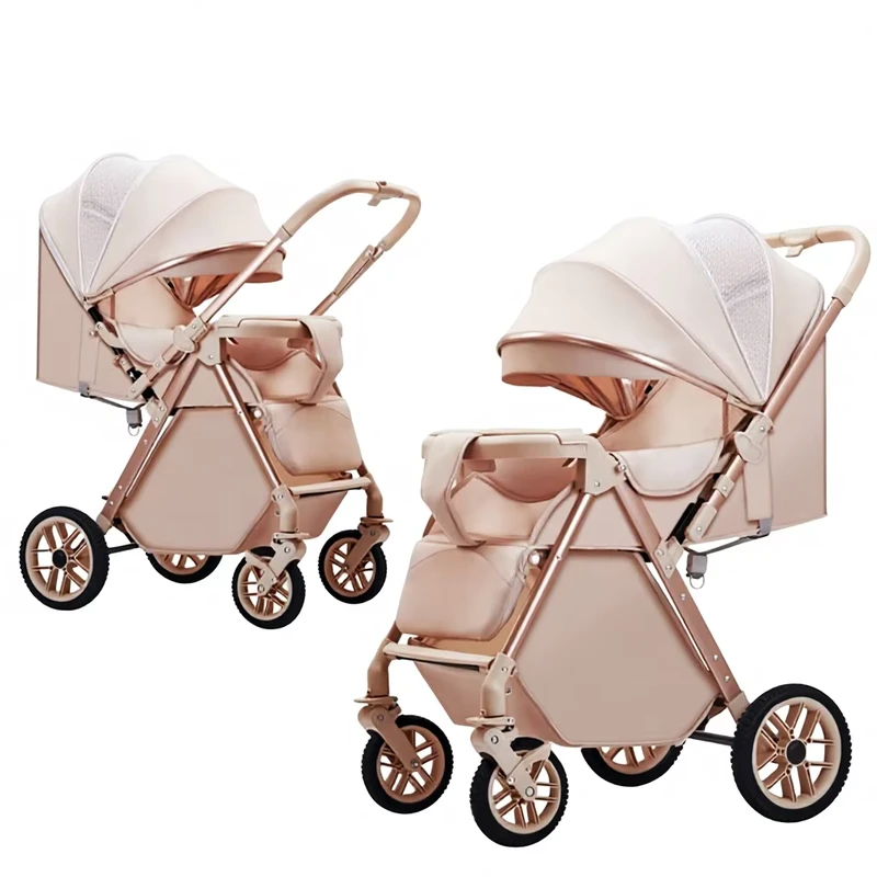 Two way High View Metal Baby Stroller with Sit & Lie Down Lightweight Folding One Button Collection