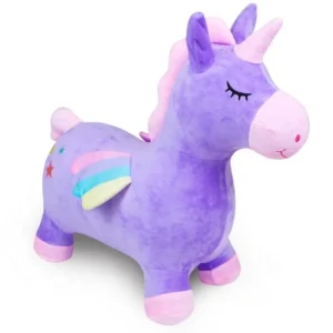 Unicorn Bouncy Horses Toddler Girl Bouncing Animal Hopper Inflatable Plush Hopping Toy Outdoor Indoor Ride on Bouncer Baby