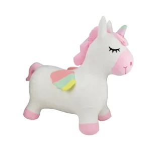 Unicorn Hopper for Toddlers Plush Covered Bounce Ride on Animal Toys