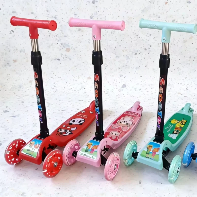 modern three wheeled children's scooters foldable lightweight steel and plastic Suitable for 2 12 year old outdoor toys