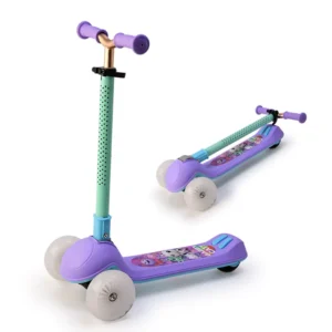 the Adjustable and Flash Pole Stronger Kids Kick Scooter with LED 2 Big Flash Wheels Pro Children Scooter for Toy